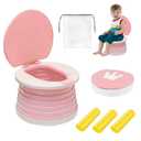 Portable, Foldable Potty Seat For Toddler, Training Toilet Seat Emergency Toilet For Car, Camping, Outdoor, Indoor (Pink, Small)