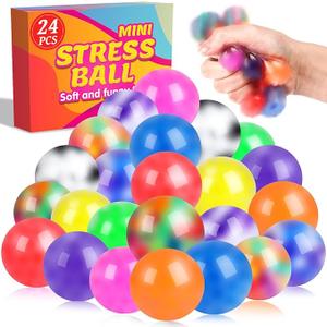 VISCOO 24 Pack Stress Balls, Squishy Ball, Squeeze Balls for Adults, AntiAnxiety and Fidget Balls to Relax, Party Favors, Birthday Gifts, Goodie Bag Stuffers