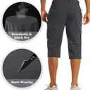 EKLENTSON Men's Workout Shorts Quick Dry Gym Hiking Shorts Zipper Pockets Lightweight Athletic 3/4 Capri Pants for Men (Black)