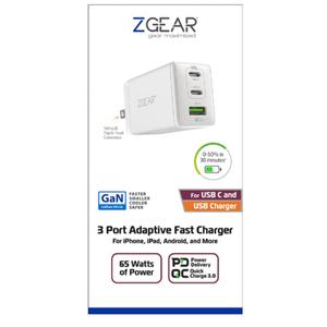 ZGear 3 Port Adaptive Fast Charger 65 Watts Of Power