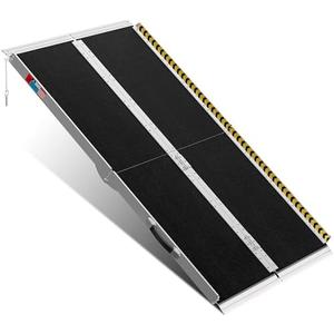 WHALEMOTOR Portable Wheelchair Ramp 5FT, Anti-Slip Aluminum Folding Portable Ramp, Wheelchair Ramps for Home, Weight Capacity Up to 600 LBS, with Transition Plates Above and Below