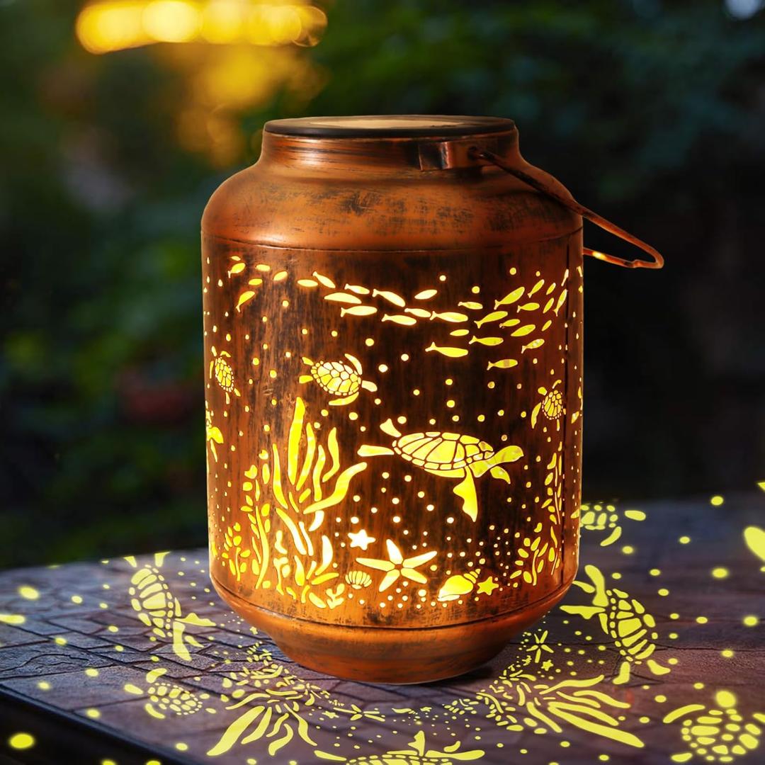 Sea Turtle Solar Lantern Outdoor Lights Waterproof Garden Yard Patio Cemetery Decor, Cute Turtle Gifts for Women Mom Grandma on Birthday Christmas Mothers Day