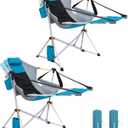 KingCamp Hammock Chair with Footrest Heavy Duty Swinging Rocking Camping Chairs for Adults up to 400lbs, Folding Portable Oversized Rocker with Cup Holder & Pillow for Outdoor Beach Lawn RV Sports