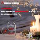 4 x Cardinal Memorial Gifts for Loss of Loved One Sympathy Gift, Unique Red Cardinals Christmas Ornaments Bereavement Crystal Acrylic Heart Condolence Remembrance Decor in Memory of Dad Mom Husband Wife