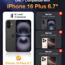 Diaclara Designed for iPhone 16 Plus Case 6.7 Inch,Upgraded [Full Camera Protection] Full Body Rugged Clear Bumper Case with Built-in Privacy Screen Protector for 16 Plus,Black
