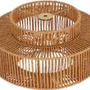 Rattan Lamp Shade Handwoven Rope Pendant Light Fixture for Home Restaurant Cafe Minimalist Unique Textures Versatile Replacement Shade for Floor Hanging Lamps