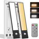 8inch Under Cabinet Lighting Wireless,56 LED -3 Color& 7 Levels Cabinet Lights,3000mah Dimmable Magnetic Cabinet Lights, Motion Activated Under Cabinet Light for kitchenRemoteMagnetic 2pack, 8INCH