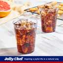 JOLLY CHEF 100 Pack 10 oz Blue Plastic Cups, Blue Disposable Tumblers, Elegant Glitter Party Drinking Cups for Wedding, Thanksgiving Day, Christmas Halloween