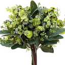 VOELIGT 36PCS Mixed Eucalyptus Leaves Stems Bulk Silver Dollar Eucalyptus Stems Faux Greenery Stems Vase Fillers for Home Decor Wedding Bouquet Accessories Farmhouse Rustic Greenery Decor