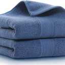 Lchkrep Bathroom Hand Towels (14x30 inch), Home Soft Cotton Super Soft Highly Absorbent Hand Towels for Bath, Hand, Face, Gym and Spa (Navy Blue,2 Pack)