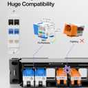 VCE UL Listed 10Gbps Cat6 Keystone Jack Insert 25-Pack, 90 Degree Punch Down RJ45 Keystone Jack Adapter Slim Profile Blue