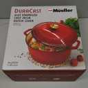 Mueller 6 Qt Enameled Cast Iron Dutch Oven, Heavy-Duty Casserole Dish and Braiser Pan with Lid and Stainless Knob, Safe for All Cooktops (Red)