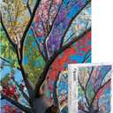 Tree of Life Jigsaw Puzzle 1000 Pieces for Adults  Colorful Nature Art Puzzle, Unique Puzzle for Gift, Family Fun & Home Decor Perfect Snap, 27.6 x 19.7 in, Hipazous