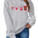 MYHALF Valentines Love Heart Sweatshirts: Womens Valentine Sweatshirts Casual Lovely Graphic Long Sleeve Pullover Tops