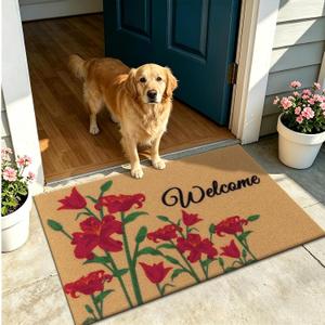Vaukki Outside Welcome Doormat 24''x36'', Non Slip Coco Coir Door Mat