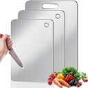 Titanium Cutting Board Set of 3 for Kitchen, 100% Pure Titanium Double-Sided Food-Grade Cutting Boards for Meat Cheese Vegetable Fruit (S M L)