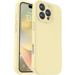 Vooii Compatible with iPhone 16 Pro Case, Liquid Silicone Upgrade [Camera Protection] [Soft Anti-Scratch Microfiber Lining] Shockproof Phone Case for iPhone 16 Pro 6.3 inch - Creamy Yellow