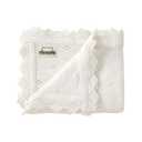 mimixiong Cotton Baby Blanket Knitted Crochet Receiving Crib Nursery Swaddling Blankets for Newborn Baby Boy Girl Off White 30x40 Inch