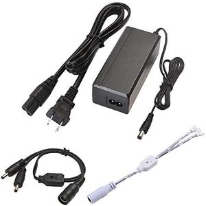 Lvyinyin UL Power Adapter US Wall Plug for LED Lights, 120V ac to 12V dc 2A, 24 Watts, 5521 (5.5 x 2.1 mm) Cable with On/Off Switch, Black