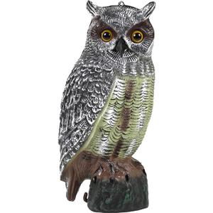 Owl Decoy | Plastic Owls to Scare Birds Away | Owl Statue for Garden & Outdoors 16.5" Tall