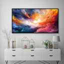 Pogusmavi Framed Wall Art for Living Room - Colorful Abstract Canvas Wall Art - Glass Paintings for Wall Decorations - Large Wall Decor - Art Work for Office Contemporary Home 2958in