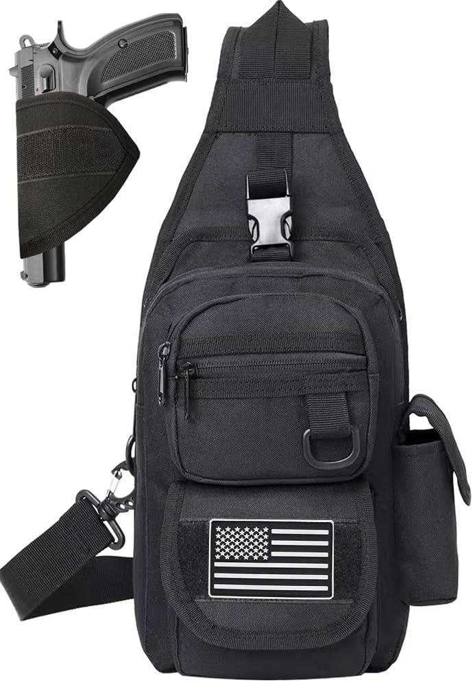 Concealed Carry Bag for Men,Gun Sling Bag Multifunctional CCW Bag EDC Shoulder Crossbody Backpack Gun Bags for Handguns With Holster
