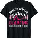 Weekend Forecast Glamping Funny Glamper Camping T-Shirt (Small)
