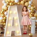 imprsv Marquee Light Up Letters, 3FT Mosaic Letters with Light for Baby Shower Graduation Party Decor, Large A for Engagement Wedding Party Decorations (Need to Assemble)
