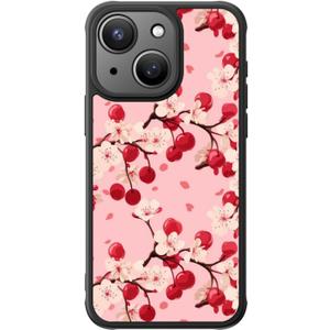 FUNMIKO for iPhone 14 Case Military-Grade Protection & Wireless Charging - Trendy Floral Design for Women Girls, Non-Slip Matte Phone Cover with Shockproof Corners - Cherry Blossom