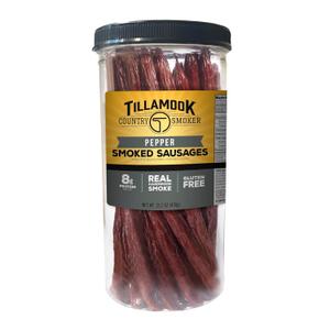 Tillamook Country Smoker Real Hardwood Smoked Sausages, Pepper, 15.2 Ounce Tall Jar, 20 Count (EXP 02/20/27)