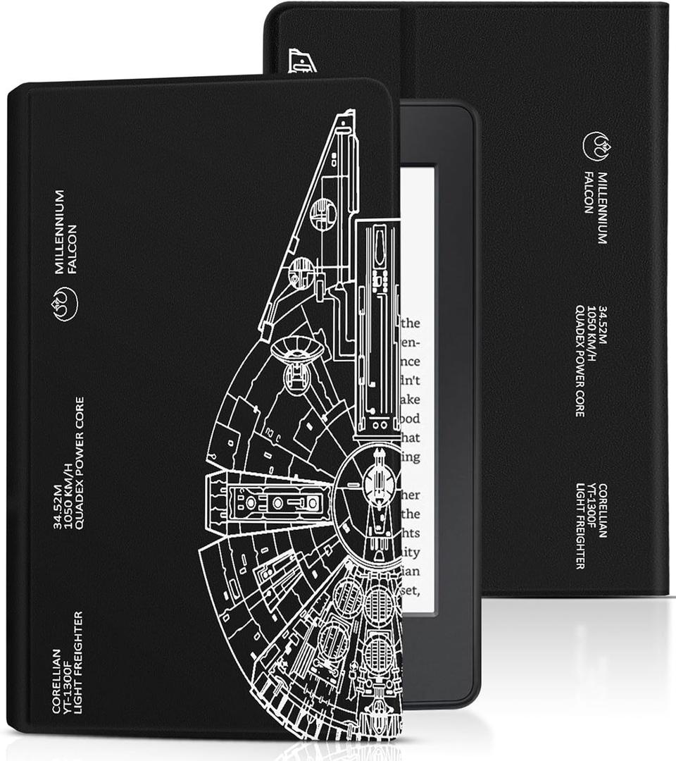 for Kindle Paperwhite 10th Generation Case 2018 Release 6" for Women Girls Kids Boys Men Folio Cover Cute Design Black Unique Teen for Kindle Paperwhite 2018 Case 6 Inch PQ94WIF