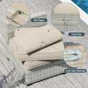 9 Pack Patio Cushion Covers Outdoor Furniture Cushion Slipcovers Replacement Waterproof with Zipper for 5 Pcs Patio Furniture Set, Covers Only, Cream