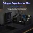 Cologne Organizer for Men, Perfume Organizer Rack, Perfume Stand Organizer for Bedroom, Dresser, Fragrance Holder Display for Vanity Countertop, Thoughtful Gifts for Men Birthday (Men's Black)