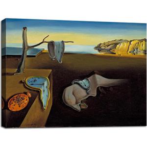 weiyiart Salvador Dali Canvas Wall Art - The Persistence of Memory Painting Classic Artwork Print, Canvas Print for Bathroom Bedroom Living Room, 24"L x 36"W