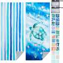 PY SUPER MODE 2 Pack Beach Towel - 75 x 35 inches Quick Dry Microfiber Beach Towels Oversized, Lightweight Soft and Absorbent Suitable for Swimming Pool Camping for Adults