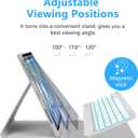 MMK for iPad Air 13 inch Keyboard (M3 2025 / M2 2024), iPad Pro 12.9 Case with Keyboard (5/6th Gen) & Backlit Bluetooth Wireless with Pencil Holder - Grey (Gray)