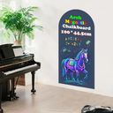 Magnetic Arch Wall Decal (31,5"×39,5" ) Chalkboard Contact Paper Peel and Stick Self Adhesive Magnetic Wall Board Sticker with 36 Magnet Letters for Kid Chalk Board Wallpaper Roll (Dusty Blue)