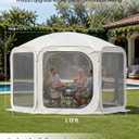 Porayhut Pop up Screen House Tent 12x12FT Sun Shelter with Breathable Mesh Doors,Portable Camping Tent Without Waterproof Floor,Screen Canopy Outdoor for Family Friends Party in Backyard,Park
