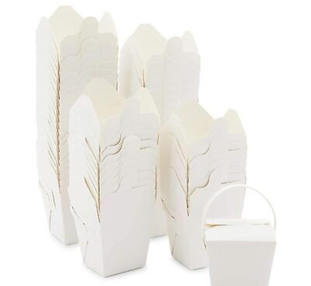 Take Out Boxes, White Paper to-Go Food Containers (8 oz, 50 Pack)