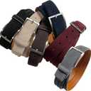 Men's Belt Suede Full Leather Belt Casual Dress Leather Belt 1-3/8"(35mm) Wide, Multi-Style Options (Beige)