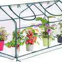 Mini Greenhouse for Outdoor,Portable Small Tunnel Greenhouses for Outdoors with Roll up Zipper Door for Gardening Plant,UV Waterproof Cover with 8 Ground Stakes (Clear, 71" x 36" x 36")