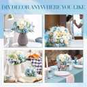 Tigeen Artificial Flowers Artificial Peonies Silk Flowers Faux Peony Fake Peony Silk Hydrangea Bouquet for Wedding Table Centerpiece Floral Vase Decor(White,Blue,12 Bundles)