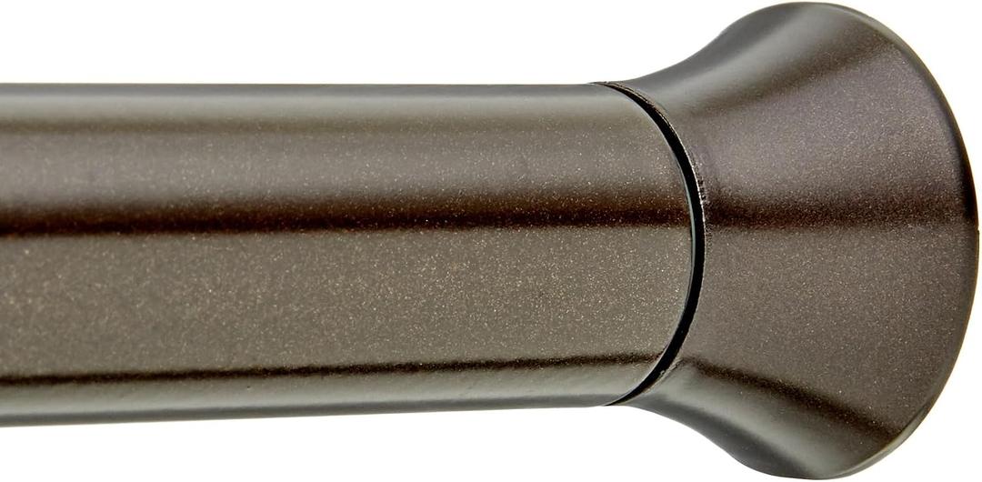 Amazon Basics No Drill, Non Slip Tension Curtain Rod, Adjustable Length 24-36", Classic Finial, Bronze
