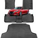Floor Mats for Nissan Altima 2013-2018 Car Accessories Set All Weather Rubber TPE Tech Black Trunk Cargo Liner & Front Rear Tapetes Custom Fit Carpets for Altima 2018 2017 2016 2015 2014 2013