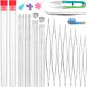 UOOU 39 Pcs Beading Needles, Long Straight Beading Needles, Big Eye Bead Needles for Seed Beads Jewelry Making