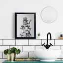 Framed Bathroom Decor Wall Art Wear Crown Frog Toilet Paper Pile - Playful Bathroom wall decor Animal Art black and white canvas wall art print can be hung directly - Frame, 8 "x 10"