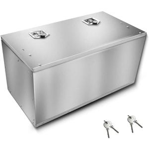 Truck bed toolbox, made of stainless steel, suitable for pickup trucks, RVs, and trailers. A box-type storage organizer with lock and key (36x18x18 inches)