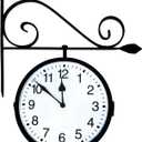 Poolmaster 52608 Dual Sided Hanging Indoor Clock or Outdoor Clock, Black Medium