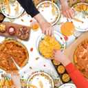 142 Pcs Thanksgiving Party Supplies, Plates and Napkins Set, Disposable Party Plates for Fall Harvest Autumn Fall Harvest Party Supply Thanksgiving Decor Serves 20