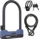 Diyife Bike U Lock Heavy Duty Anti Theft with 5FT Steel Cable, 18mm Shackle, 4-Digit Combination High Security Bike Lock with 2 Keys and Mounting Bracket for Electric Scooter, Ebike, Road, Motorcycle
